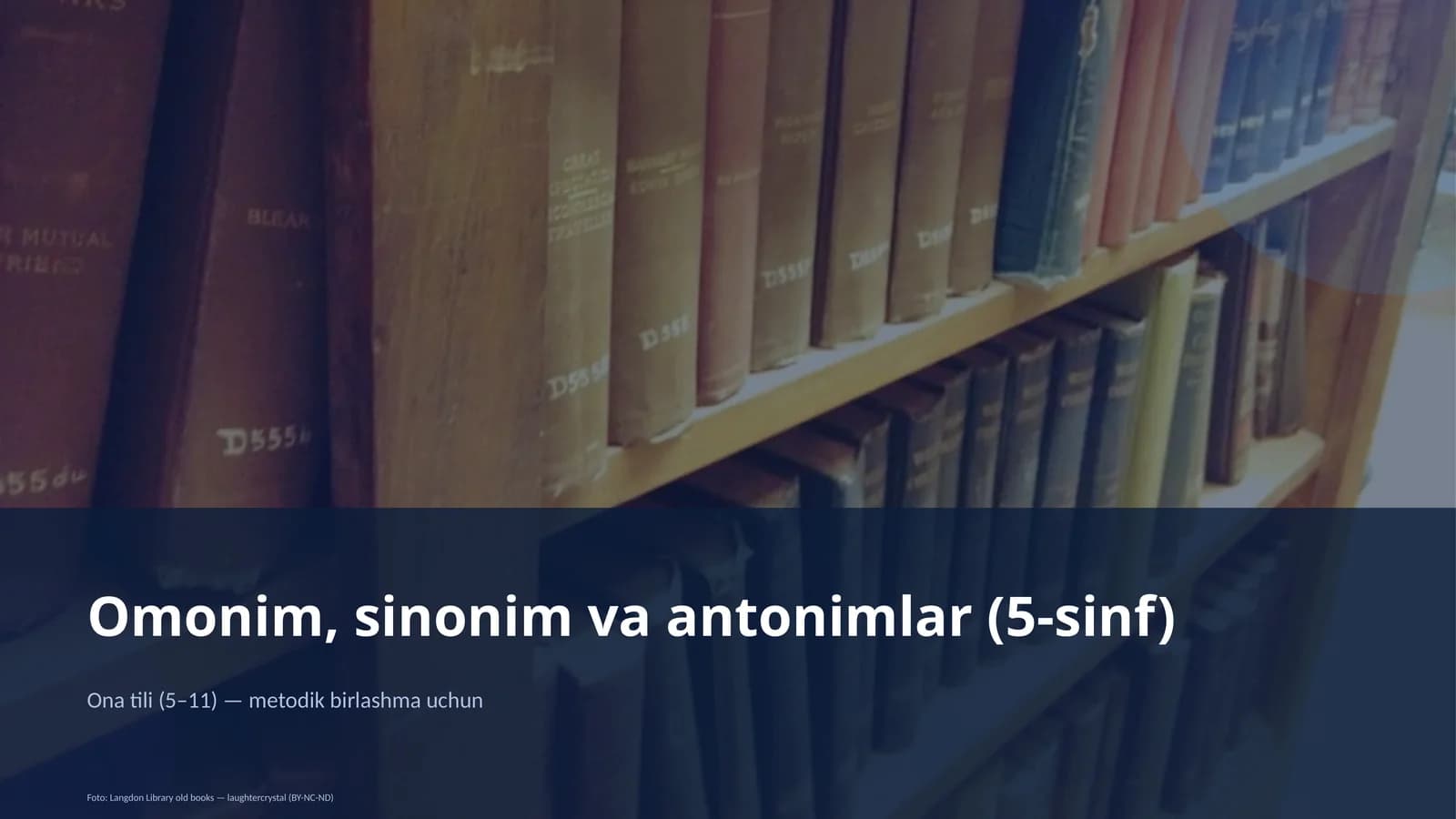 Omonim, sinonim va antonimlar (5-sinf)