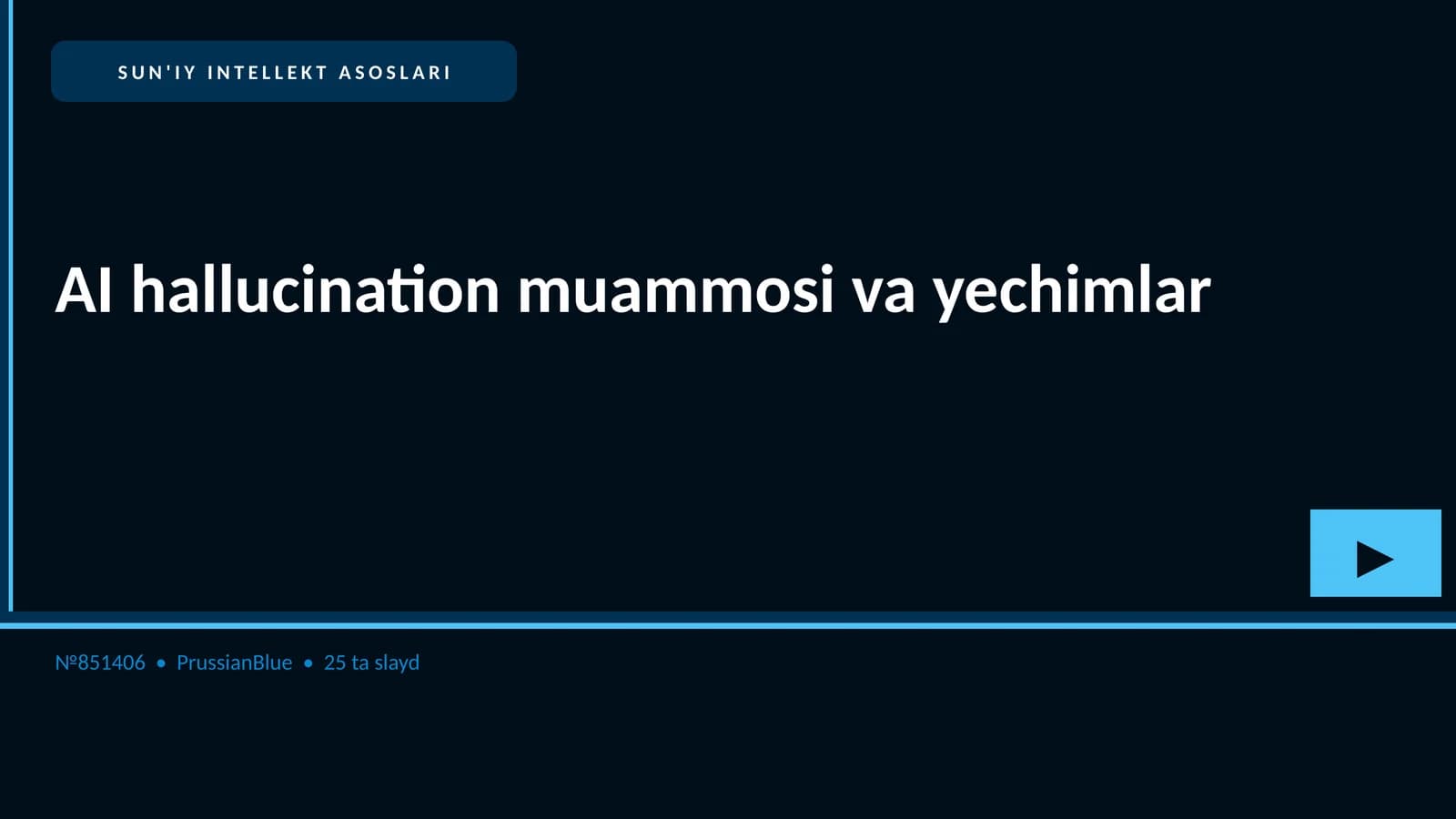 SUN'IY INTELLEKT ASOSLARI