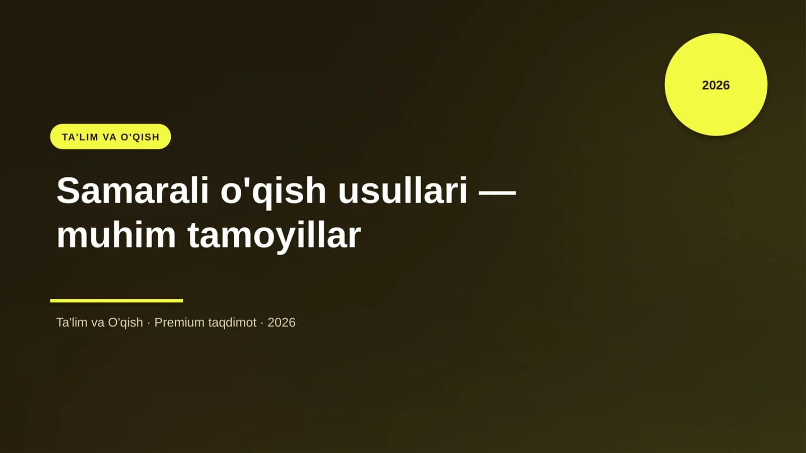 Samarali o'qish usullari — muhim tamoyillar