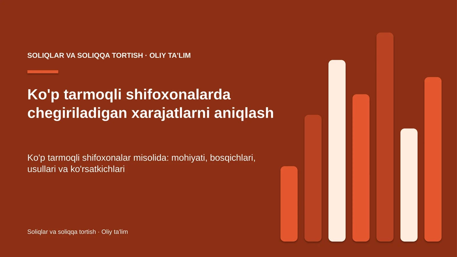 Ko'p tarmoqli shifoxonalarda chegiriladigan xarajatlarni aniqlash