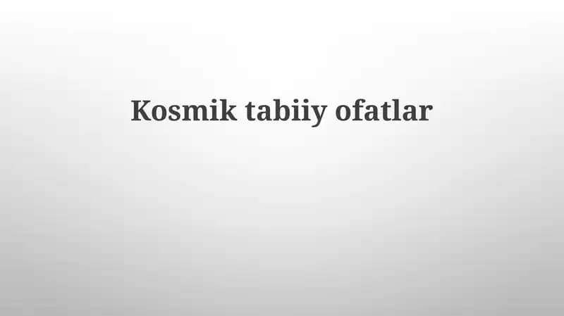 Kosmiktabiiyofatlar