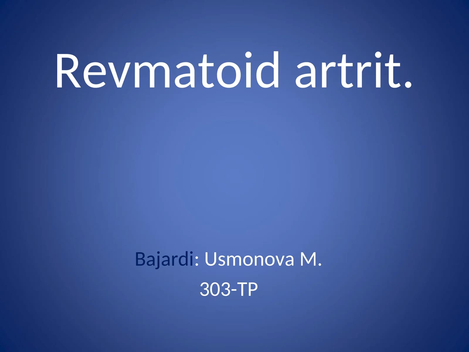 Revmatoid artrit