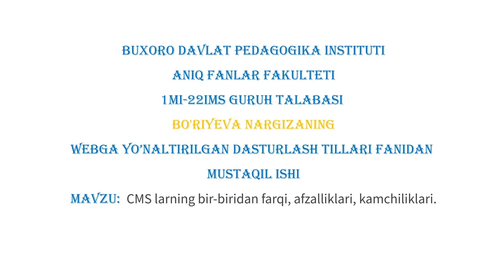CMSlarning bir-biridan farqi, afzalliklari, kamchiliklari