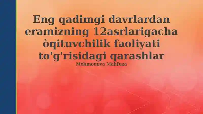 Qadimgi dunyoda ta'lim