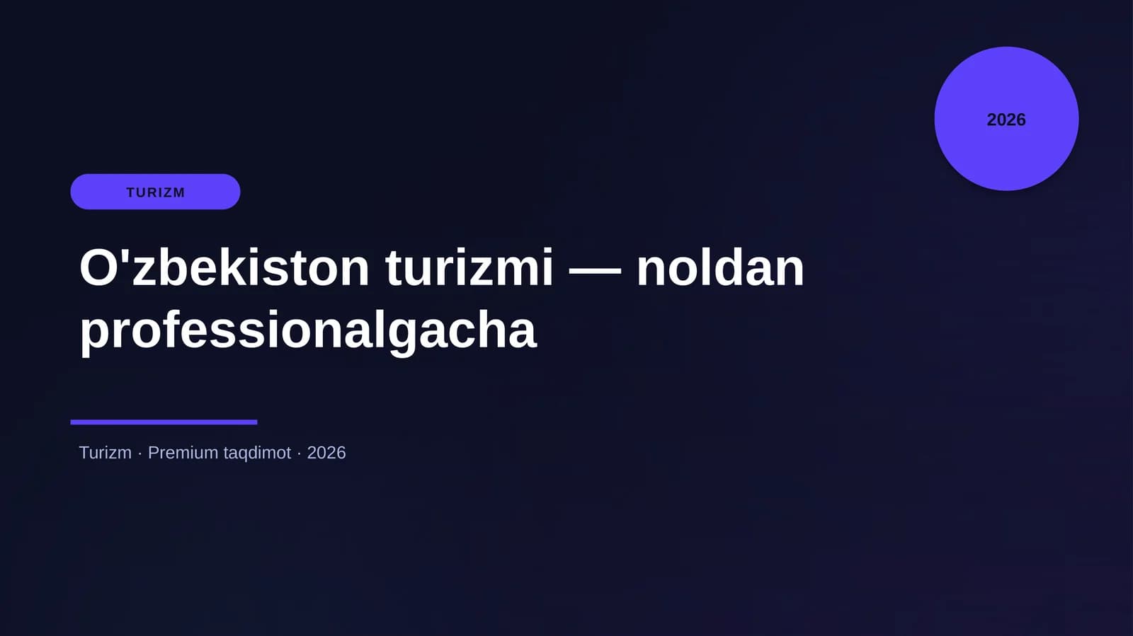 O'zbekiston turizmi — noldan professionalgacha