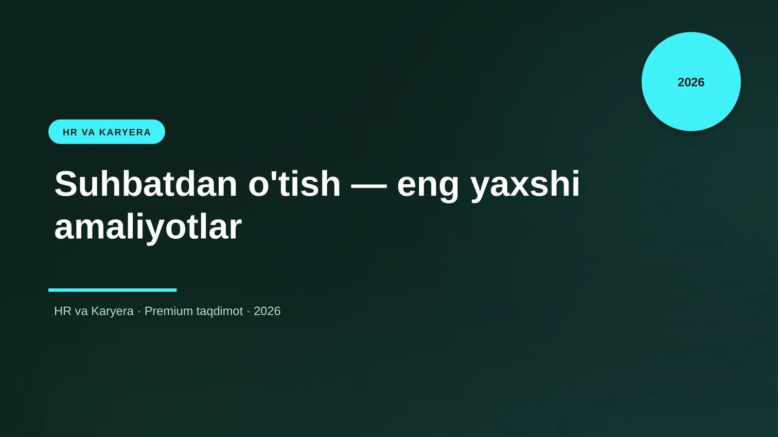 Suhbatdan o'tish — eng yaxshi amaliyotlar