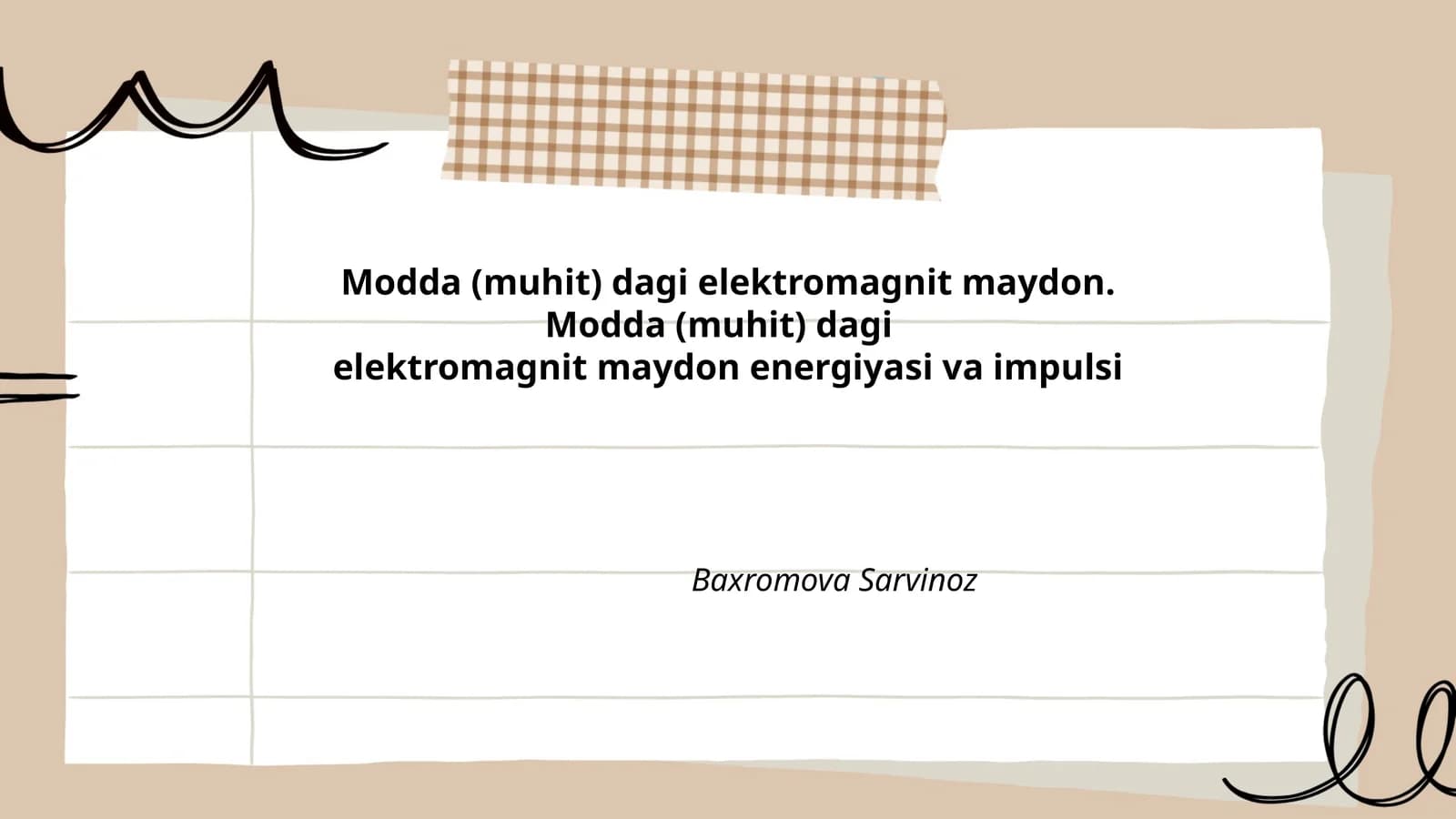 Modda (muhit) dagi elektromagnit maydon