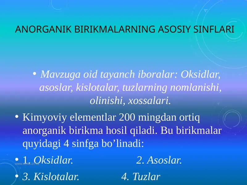 Anorganik birikmalar