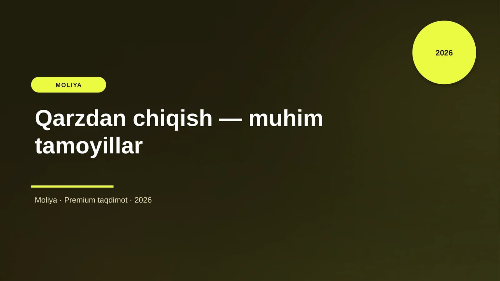 Qarzdan chiqish - muhim tamoyillar