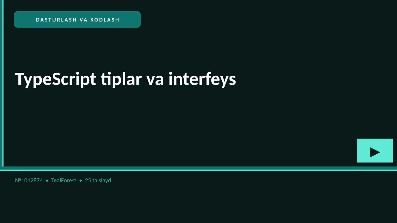 TypeScript tiplar va interfeys
