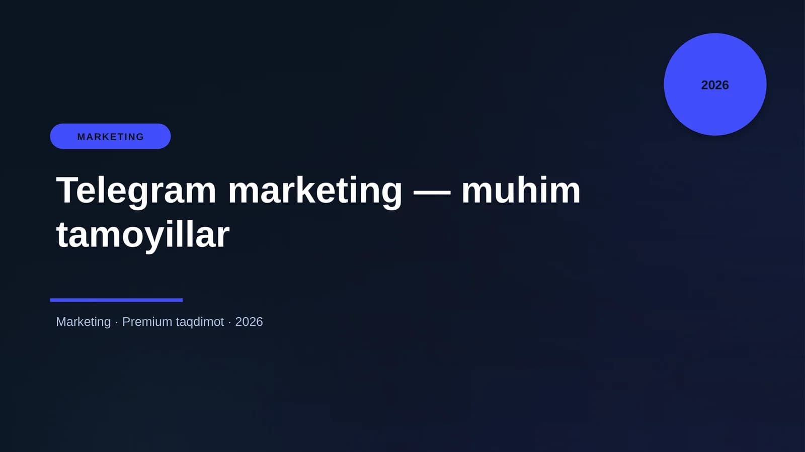 Telegram marketing — muhim tamoyillar