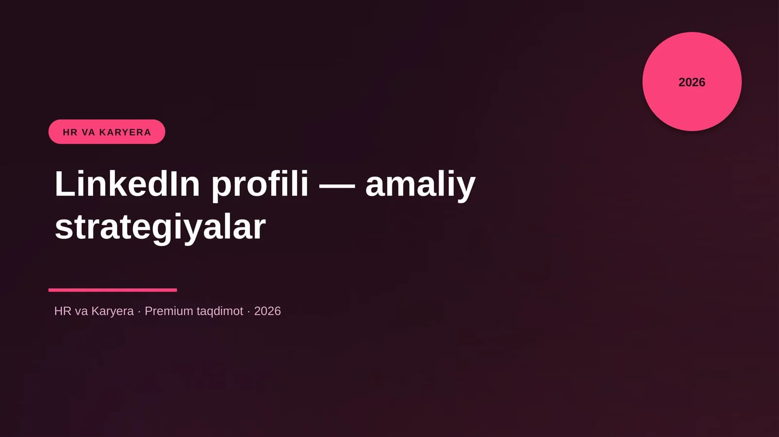 LinkedIn profili — amaliy strategiyalar