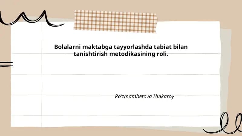 Tabiat bilan tanishtirish metodikasi