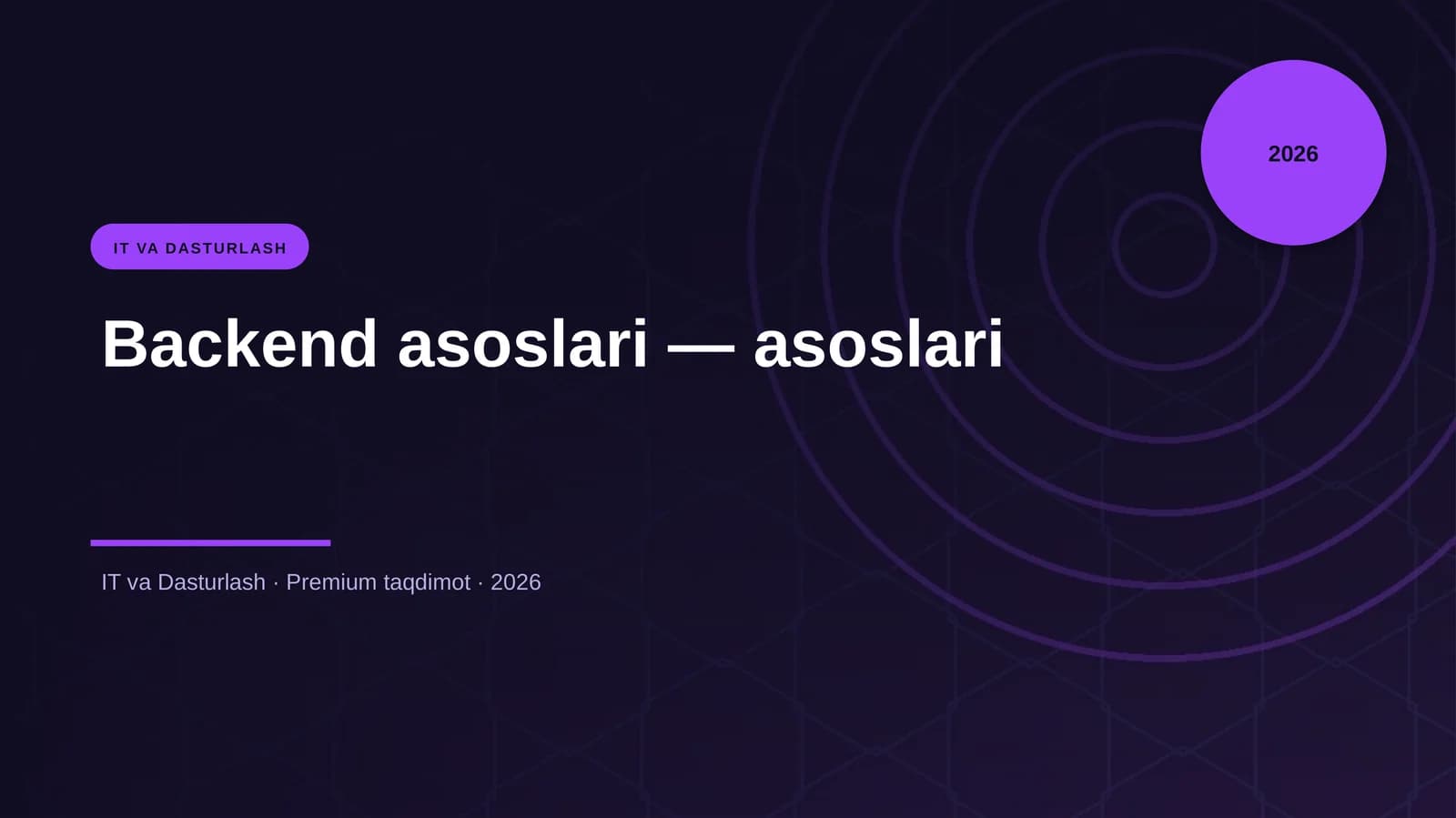 Backend asoslari — asoslari