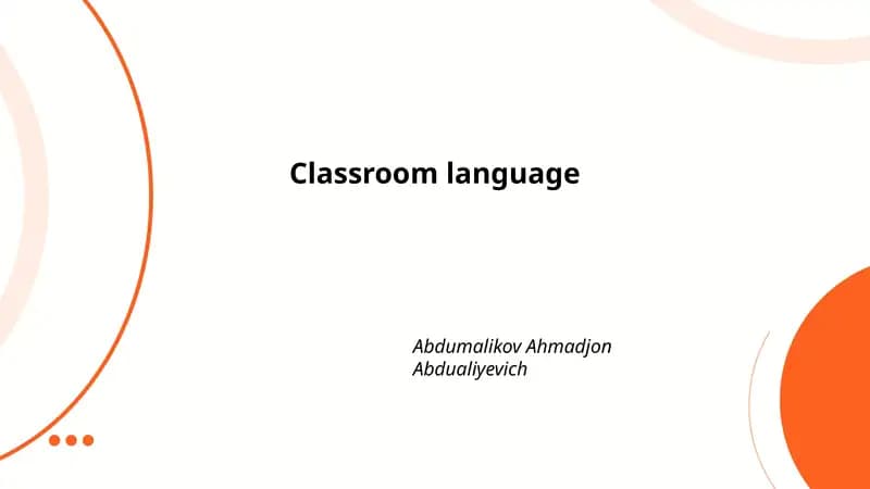 Classroom language