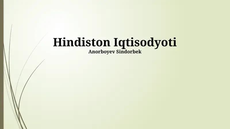 Hindiston Iqtisodyoti