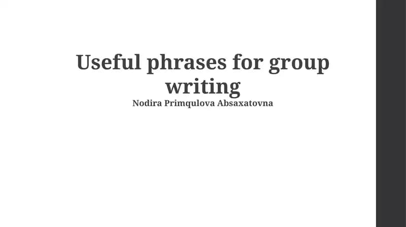 Useful phrases for group writing