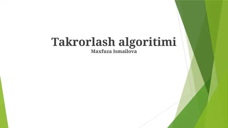 Takrorlash algoritmi