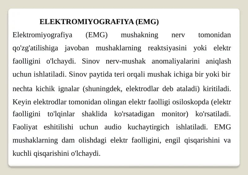 Elektromiyografiya (EMG)