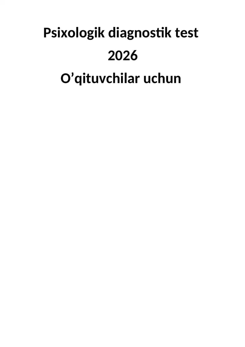 Psixologik diagnostik test 2026