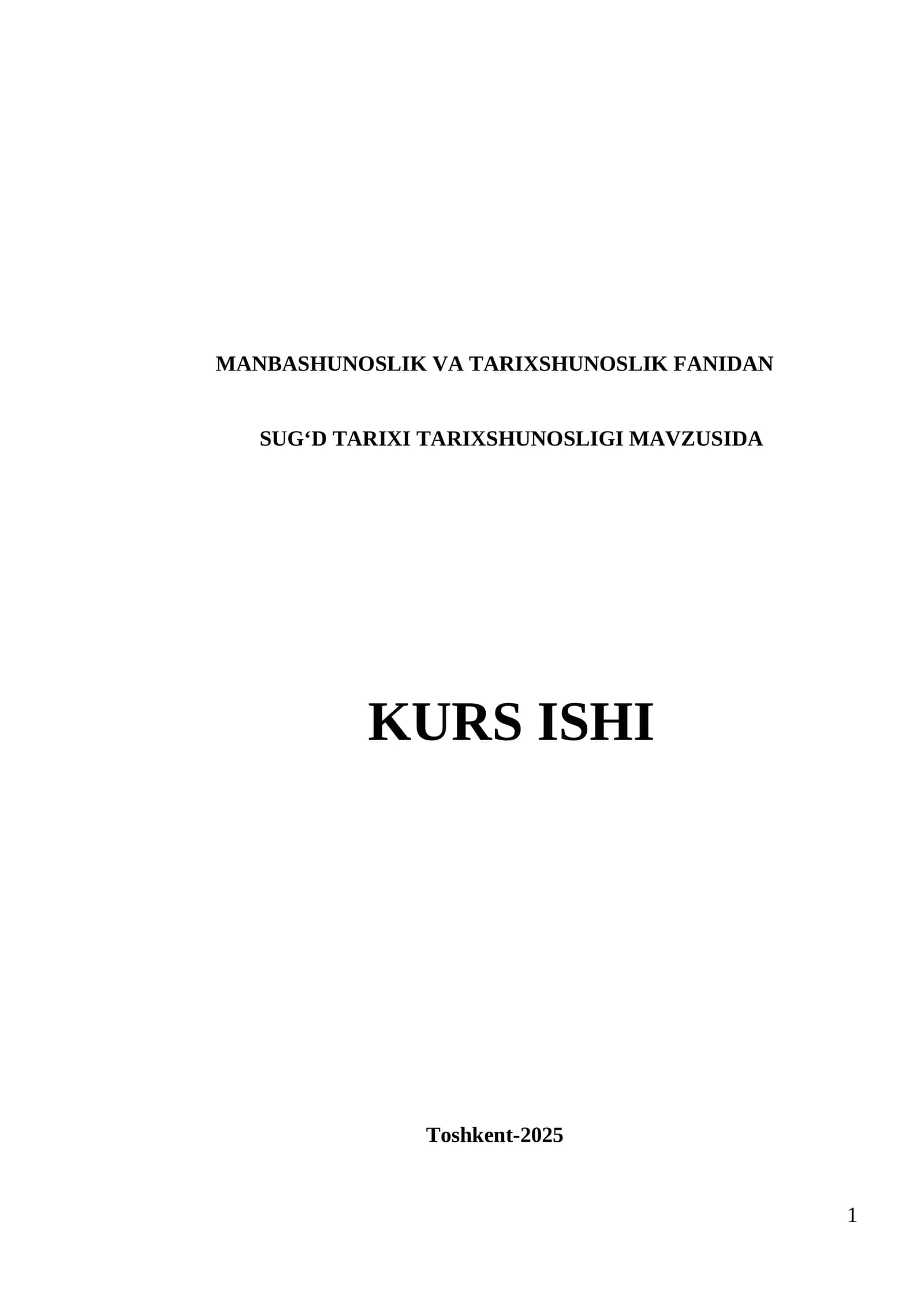 SUG‘D TARIXI TARIXSHUNOSLIGI