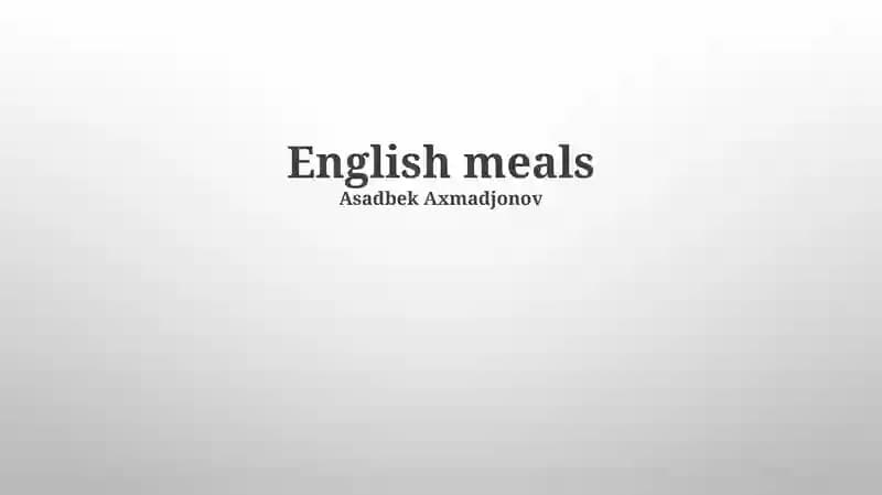 English meals