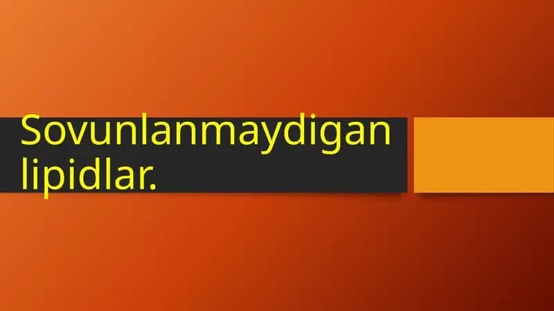 To'yinmagan lipidlar