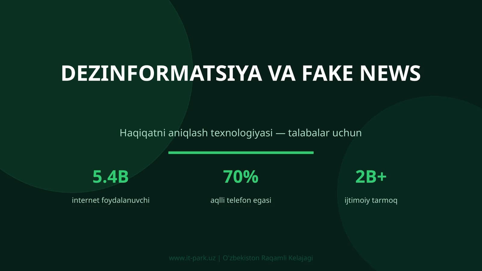 DEZINFORMATSIYA VA FAKE NEWS