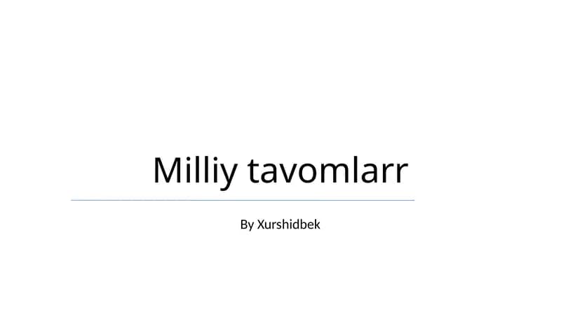 Milliy tavomlarr