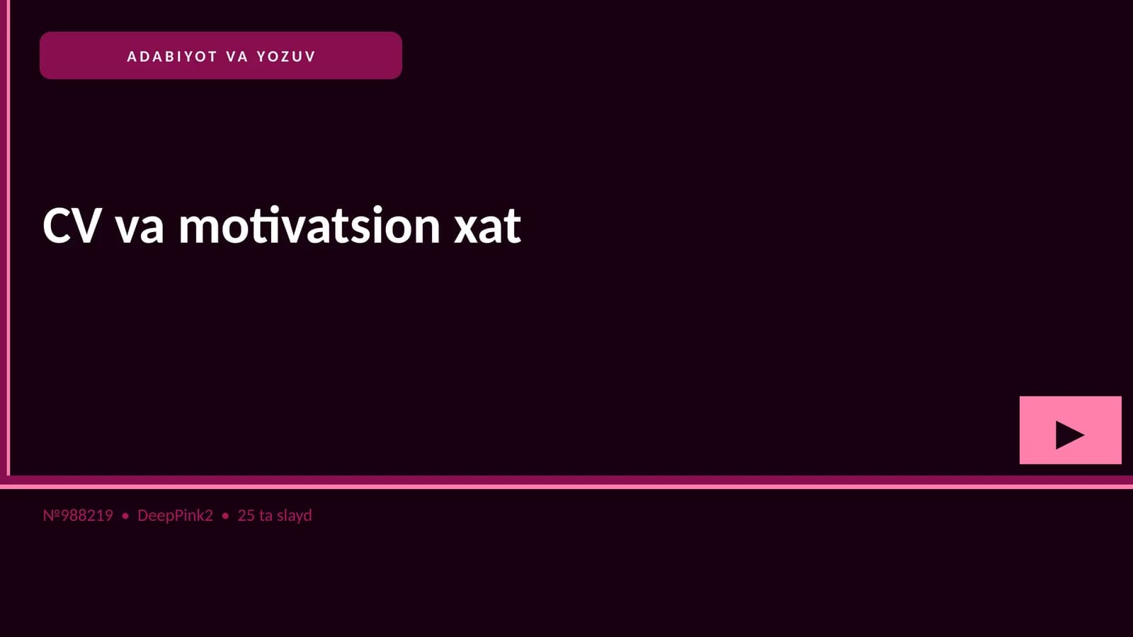 CV va motivatsion xat
