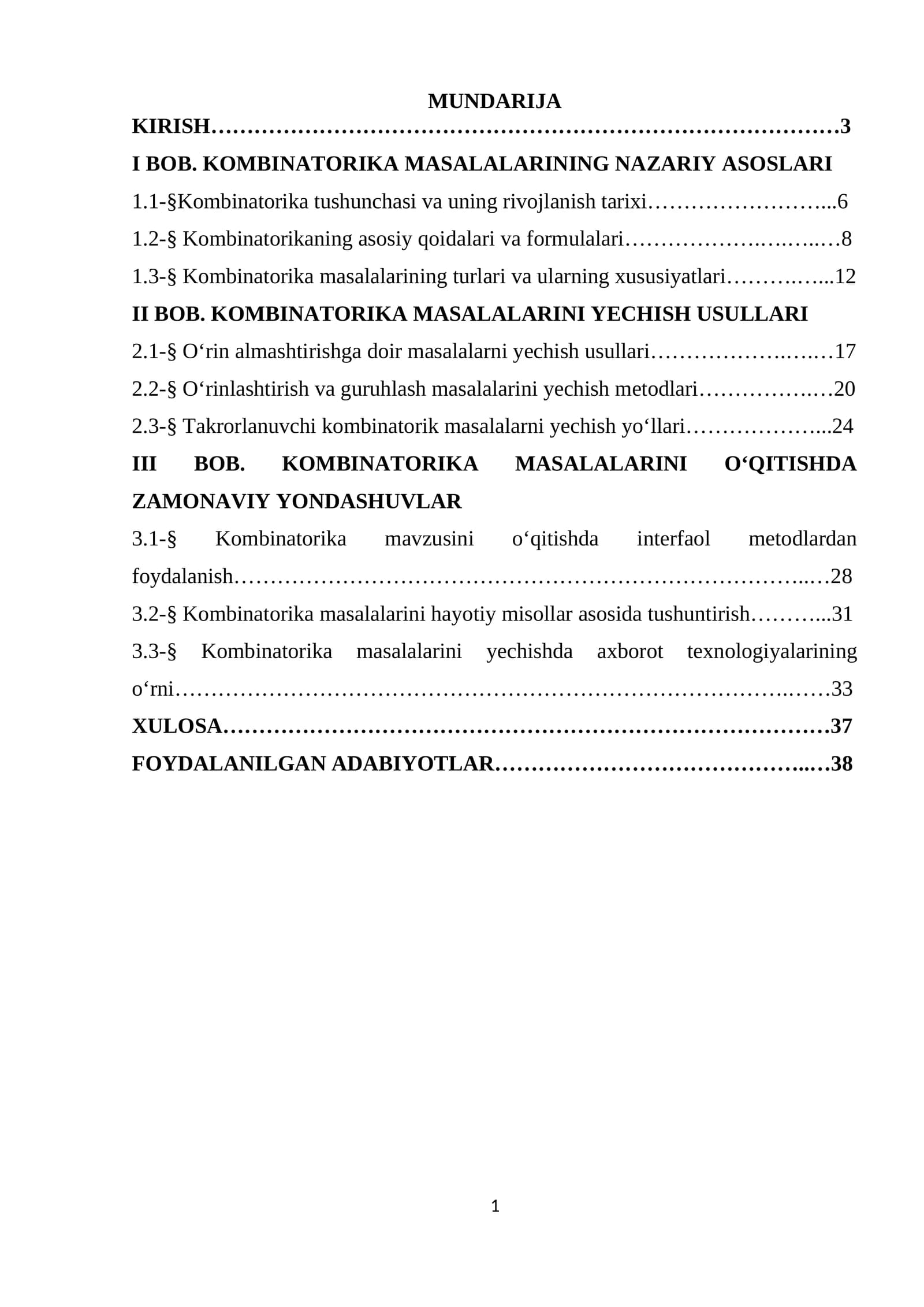 Kombinatorika masalalari. Takroriy sxema
