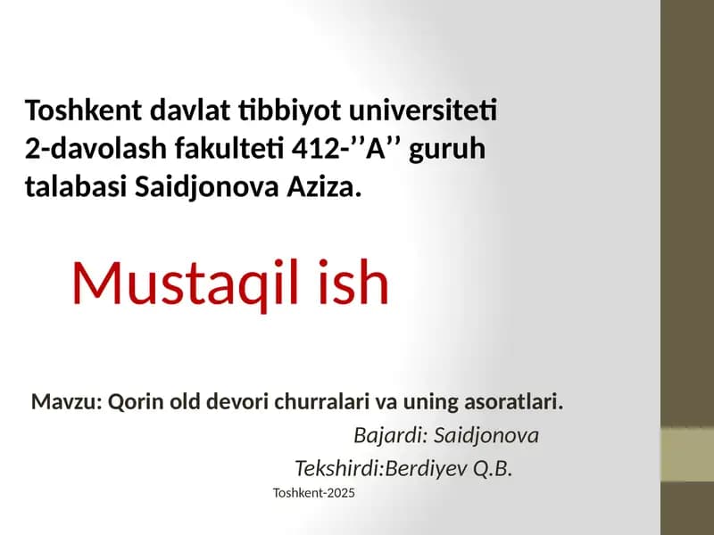 Qorinolddevorichurralarivauningasoratlari