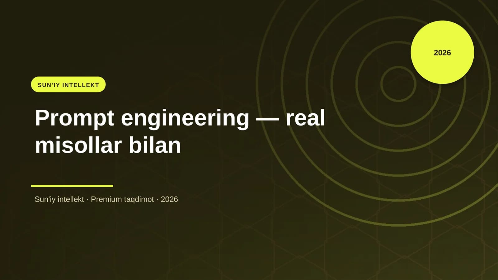 Prompt engineering — real misollar bilan