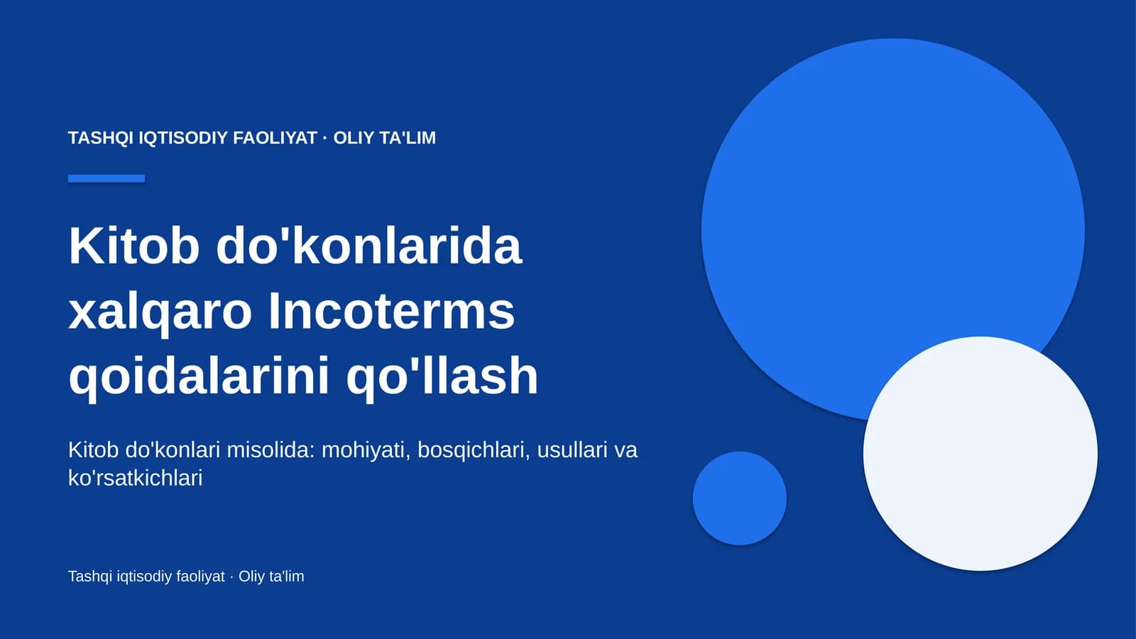 Kitob do'konlarida xalqaro Incoterms qoidalarini qo'llash