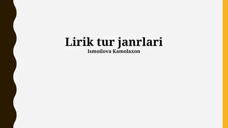 Lirik tur janrlari