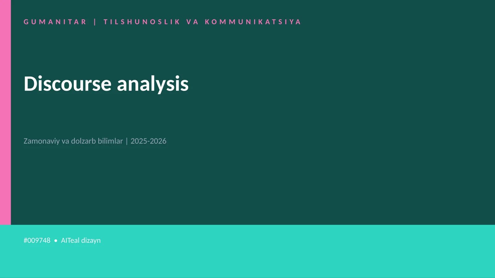 Discourse analysis