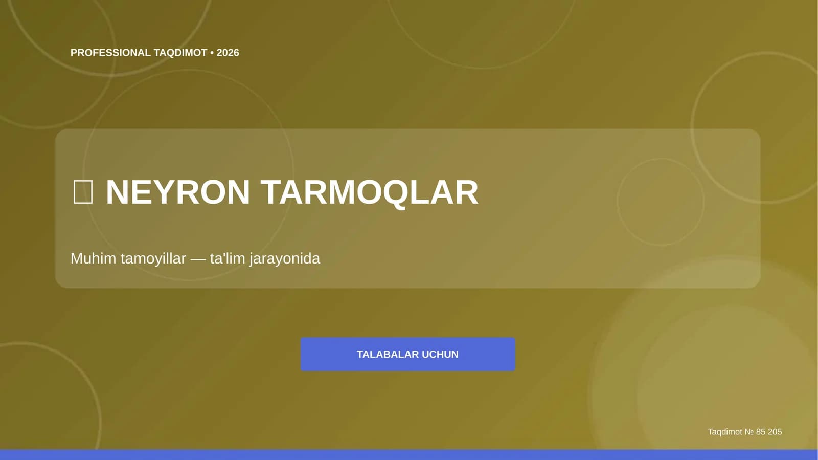 NEYRON TARMOQLAR