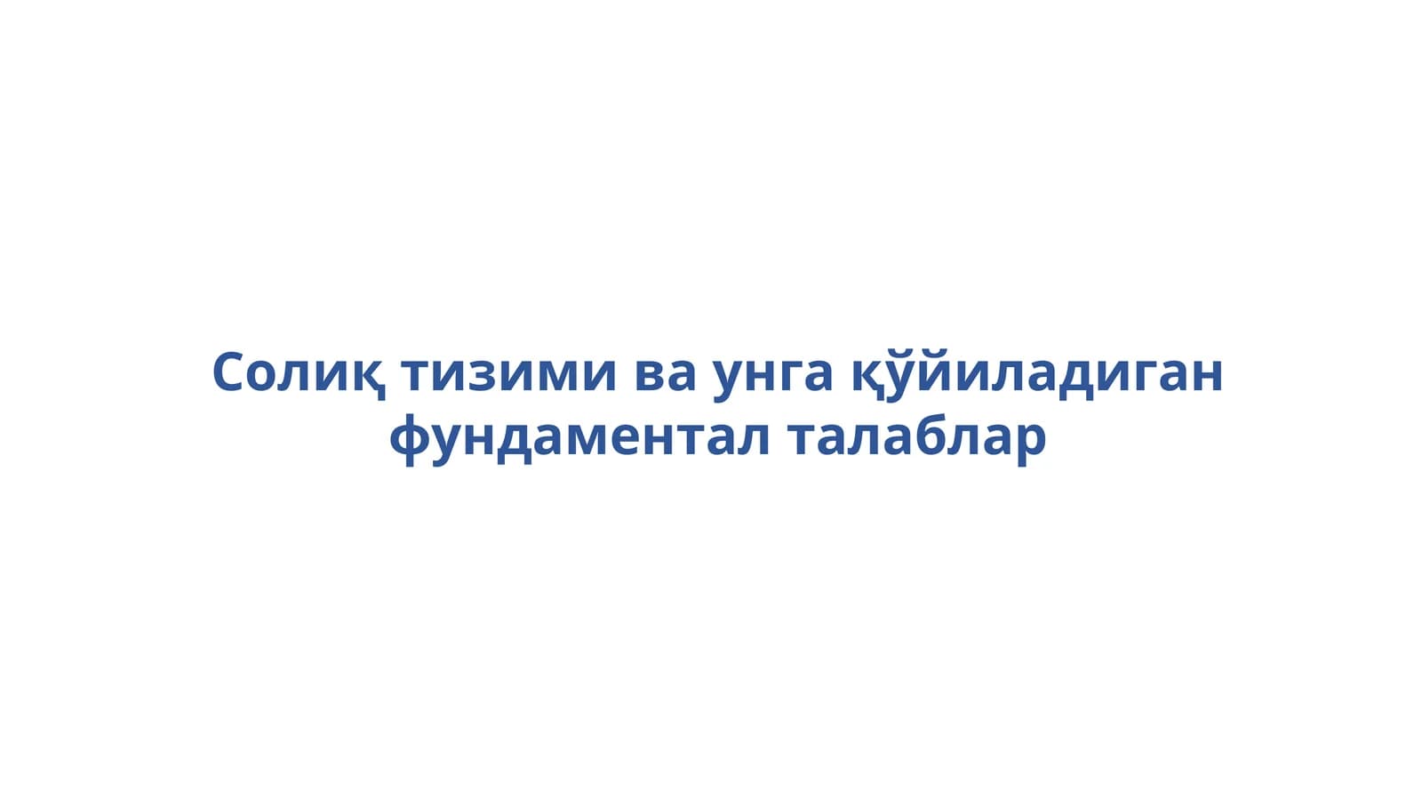 Soliq tizimi