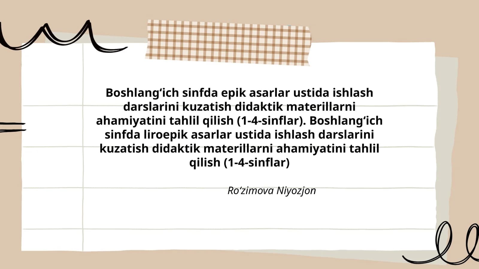 Ro‘zimova Niyozjon
