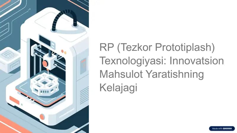 RP (Tezkor Prototiplash) Texnologiyasi