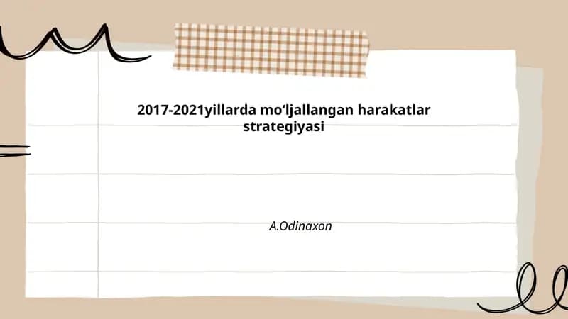 2017-2021yillarda moʻljallangan harakatlar strategiyasi
