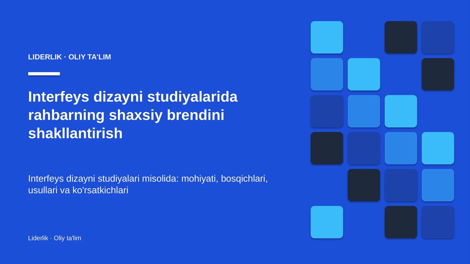Interfeys dizayni studiyalarida rahbarning shaxsiy brendini shakllantirish
