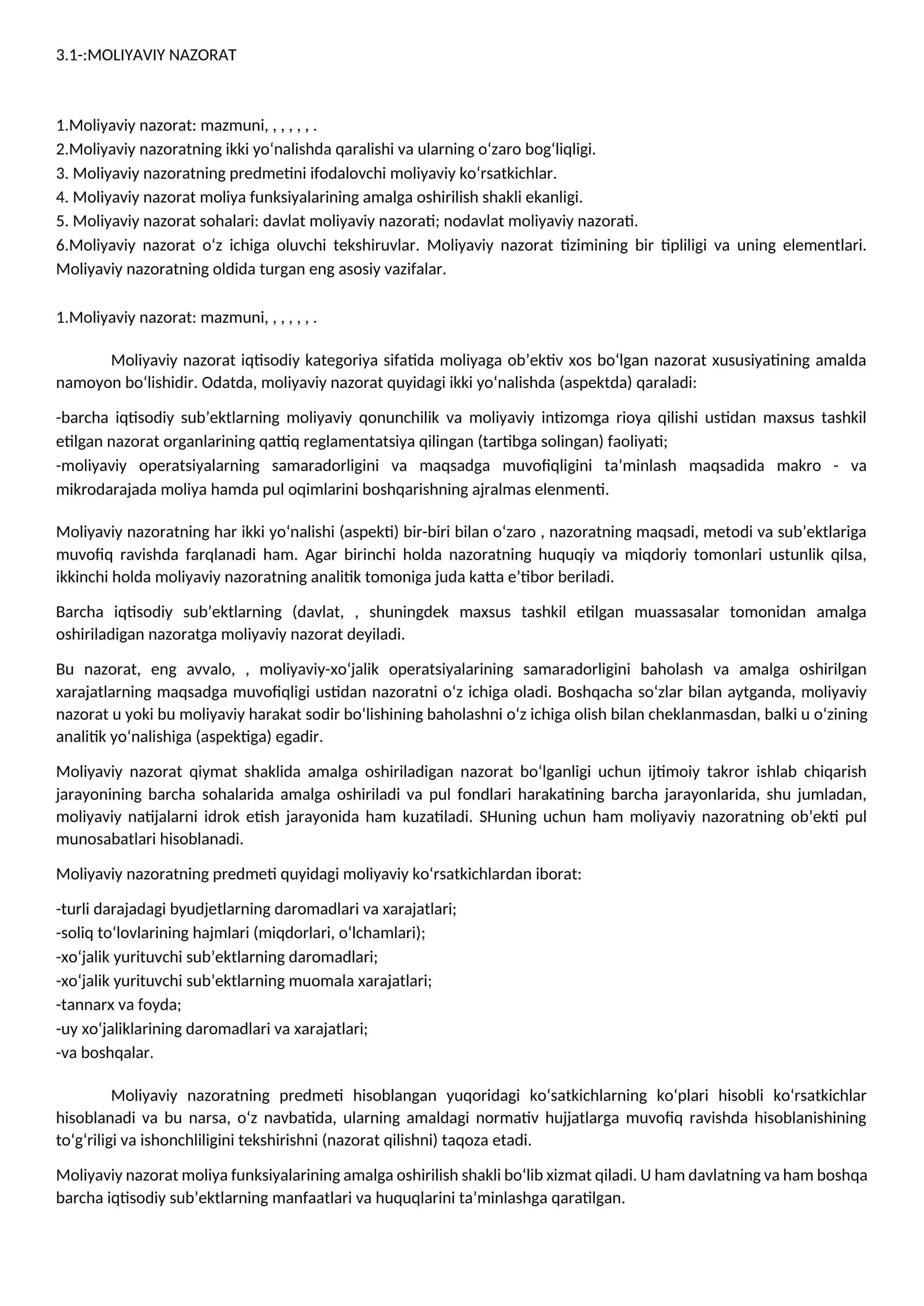 Moliyaviy nazorat