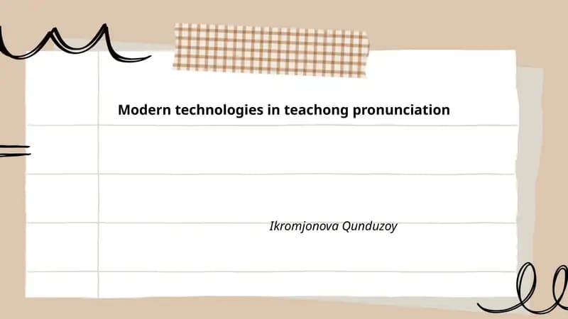 Modern technologies in teaching pronunciation