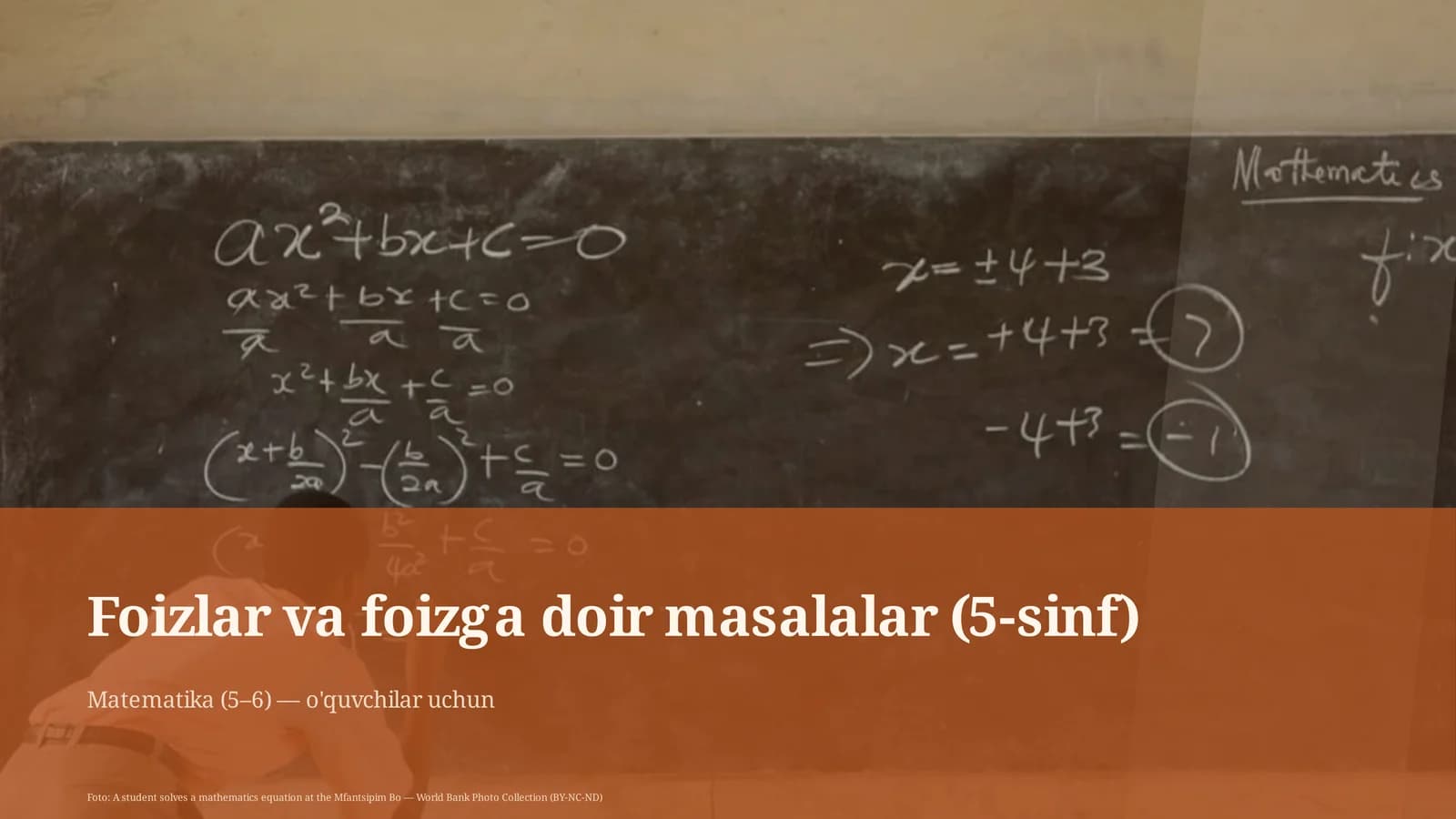 Foizlar va foizga doir masalalar (5-sinf)