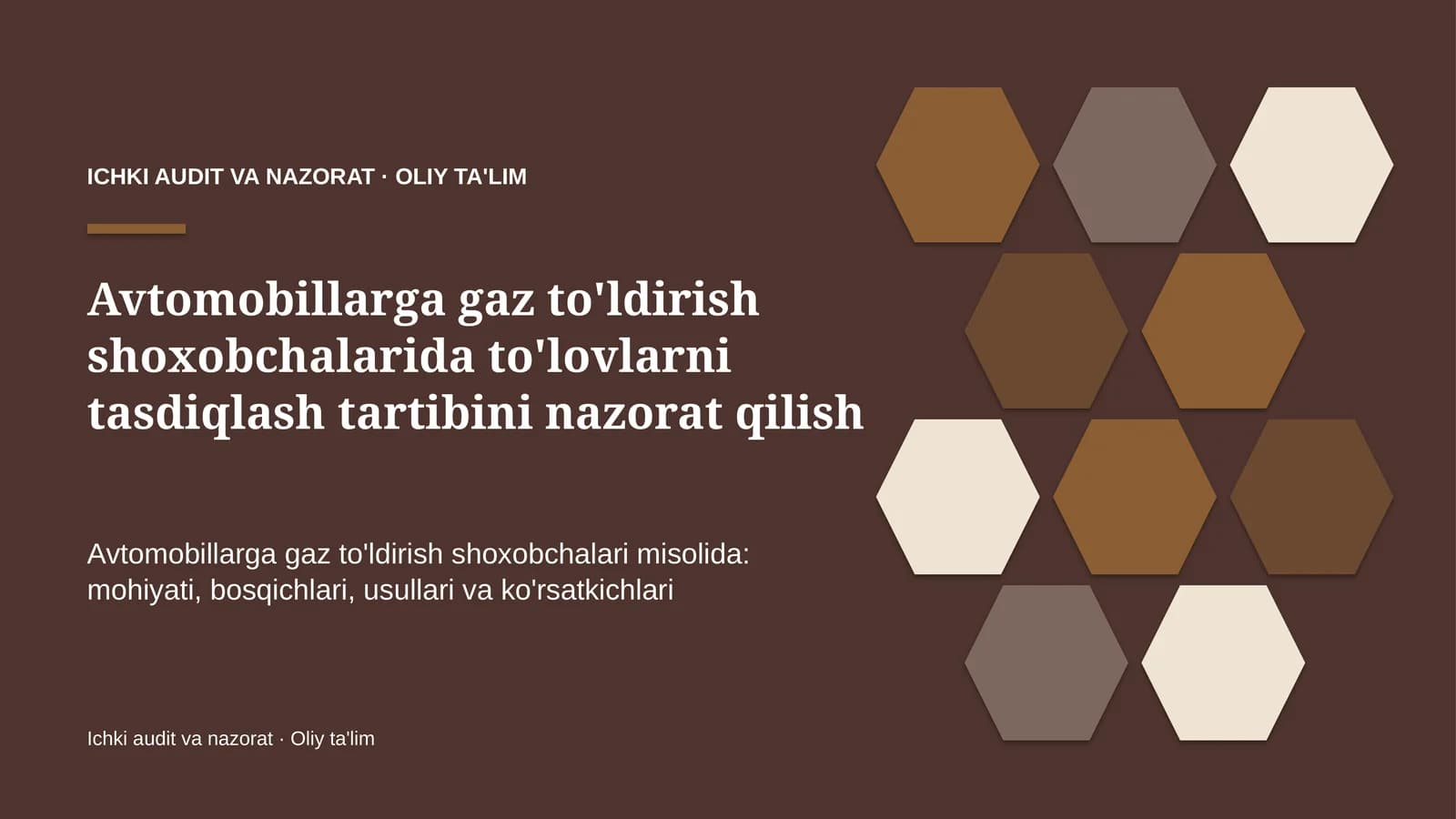 Ichki audit va nazorat · Oliy ta'lil