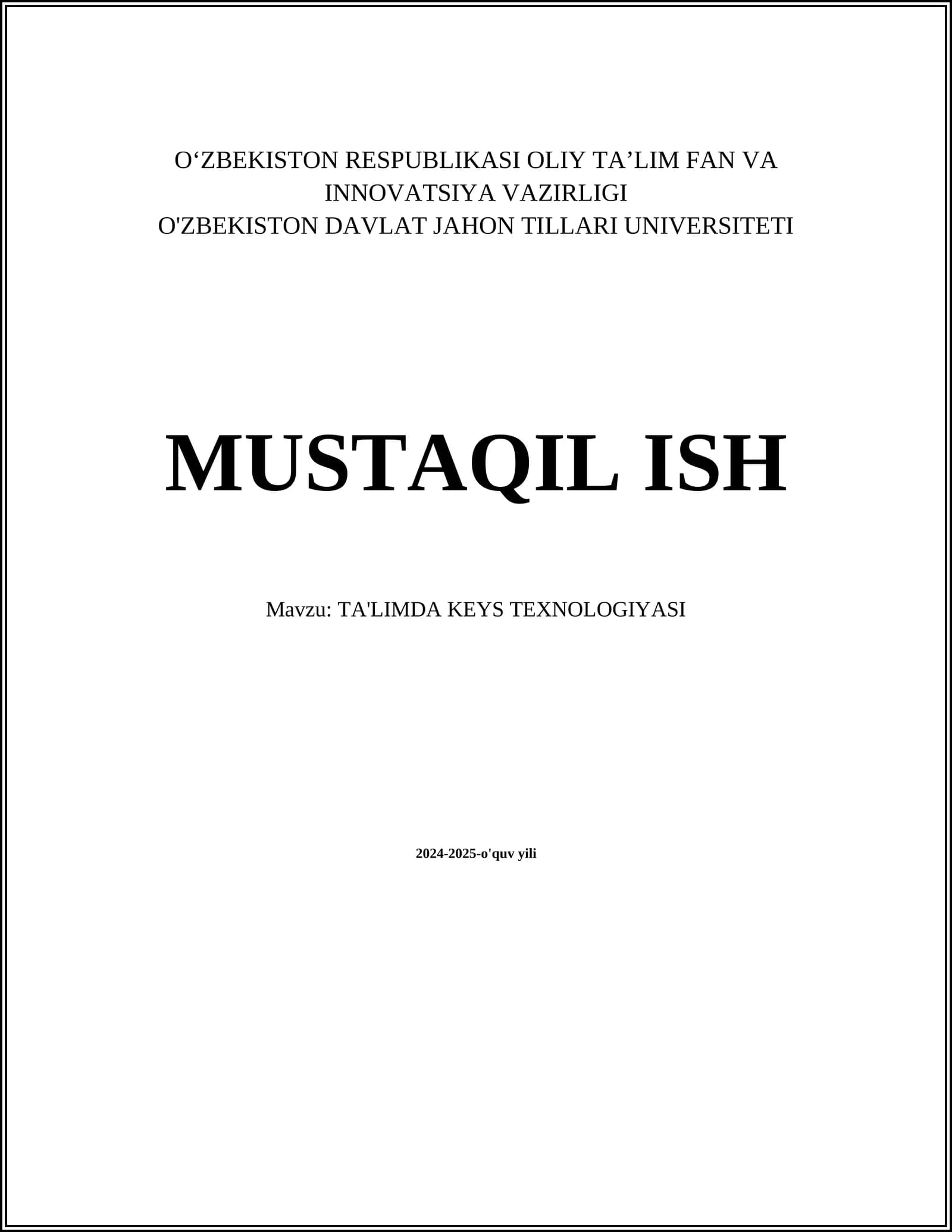 TA'LIMDA KEYS TEXNOLOGIYASI