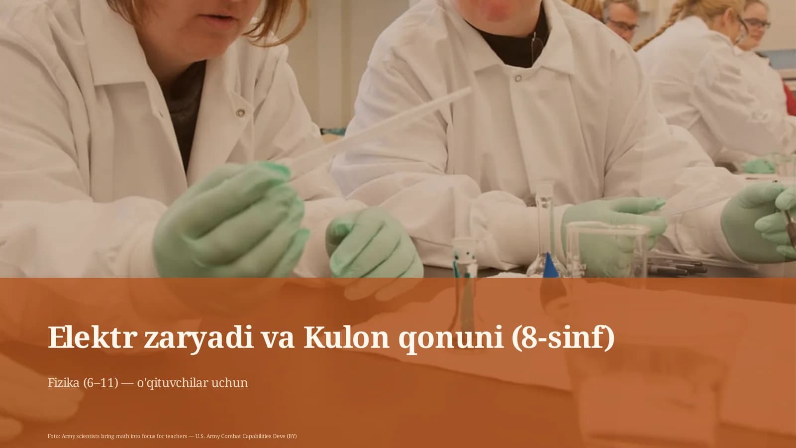 Elektr zaryadi va Kulon qonuni (8-sinf)