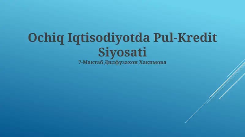 Pul-Kredit Siyosati