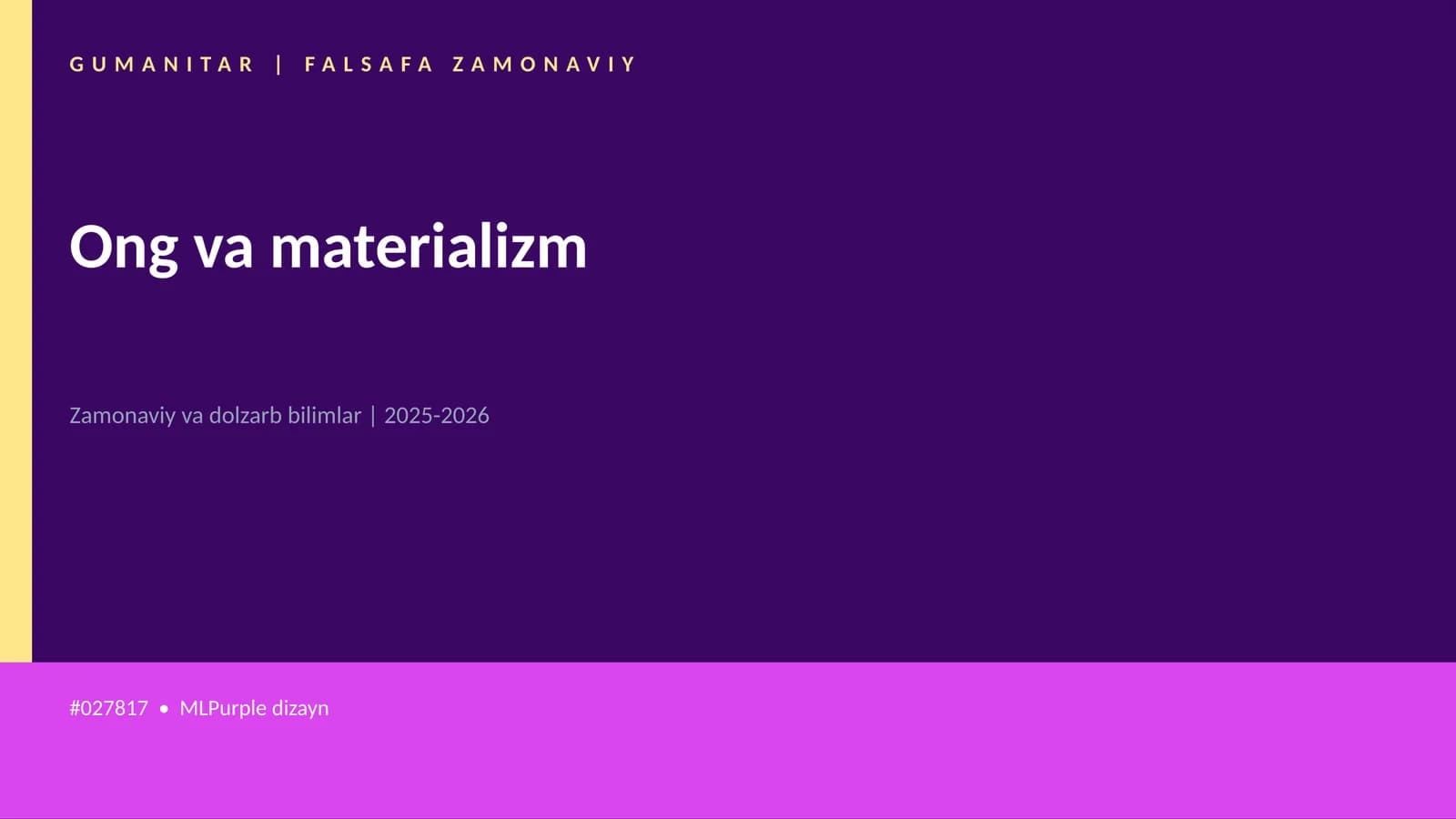 Ong va materializm